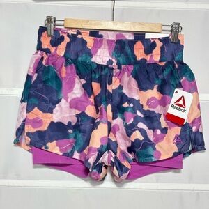 Reebok Women's Purple and Pink Athletic Shorts